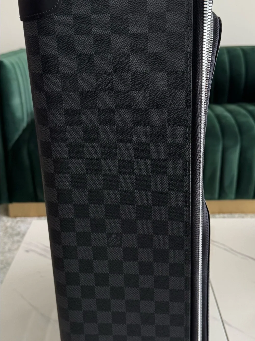 Louis Vuitton black  Checkered Carry-On Bag with Top Handle.